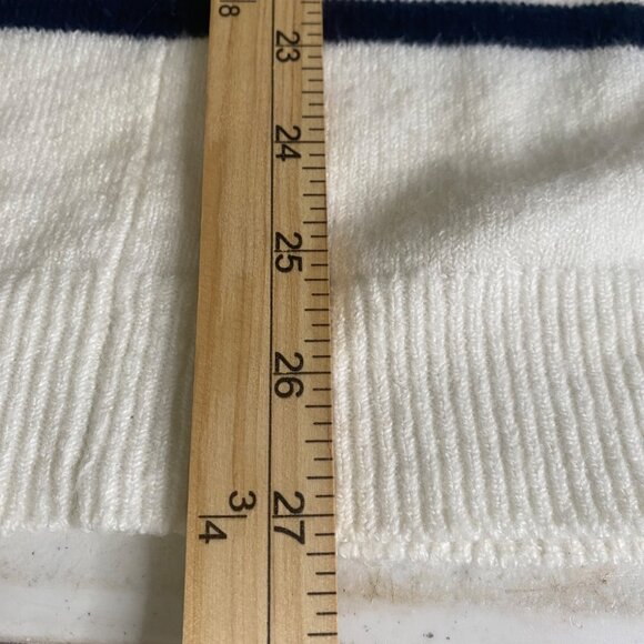 J. Jill Sweater Cape Poncho Womens One Size White Navy Striped Relaxed Cozy Casu - Picture 7 of 9